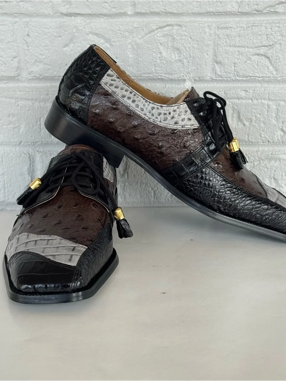Giorgio Brutini Square Toe Alligator Print Loafers Men's 8